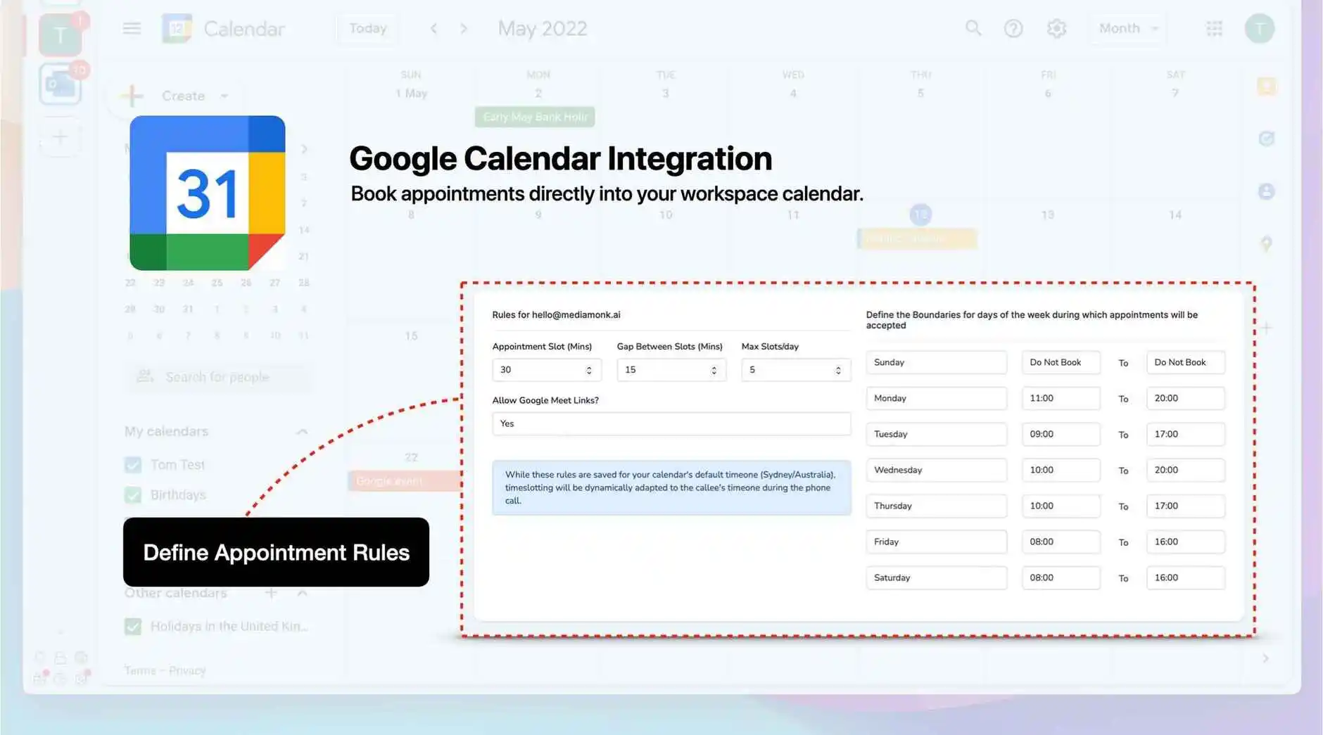 Google Calendar Integration for Easy Scheduling