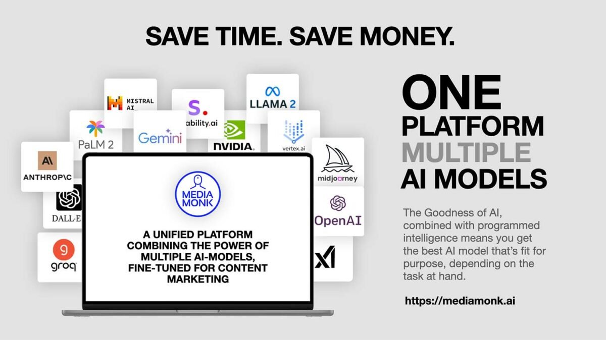 Media Monk deploys multiple AI Models in one platform giving you the best of all AI models